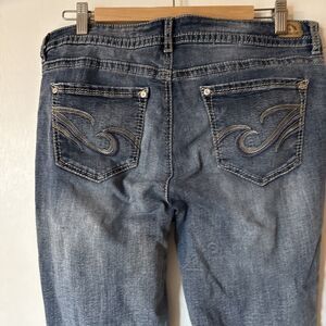 Jordache Slim Boot Cut Denim Blue Jeans Mid Rise Stretch | Women's Sz 14